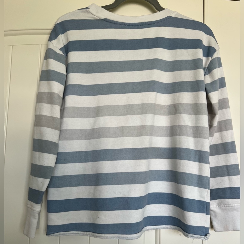 Doe. Good Vibes Sweatshirt - blue and white stripped - size small. - Picture 5 of 6